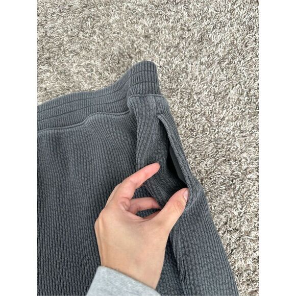 aerie wonder mini skirt smoked gray pull on ribbed knit pockets stretch size XL - Picture 9 of 12